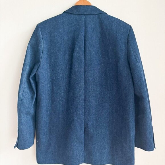 Zara Blue Denim Boxy Oversized Menswear Style Blazer S - Picture 6 of 7